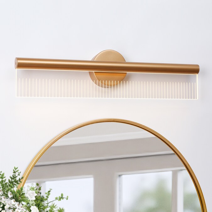 ZEVNI Garddish 24.2-in W 1-Light Matte Gold Transitional LED Wall Sconce