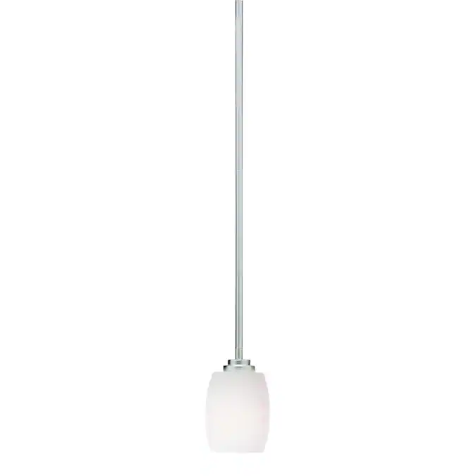 Kichler Eileen Brushed Nickel Modern/Contemporary Etched Glass Cylinder Mini Hanging Pendant Light