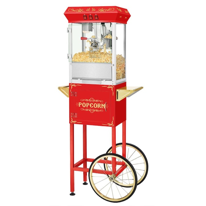 Superior Popcorn Company 48 Cups Red Oil Freestanding Popcorn Machine Cart