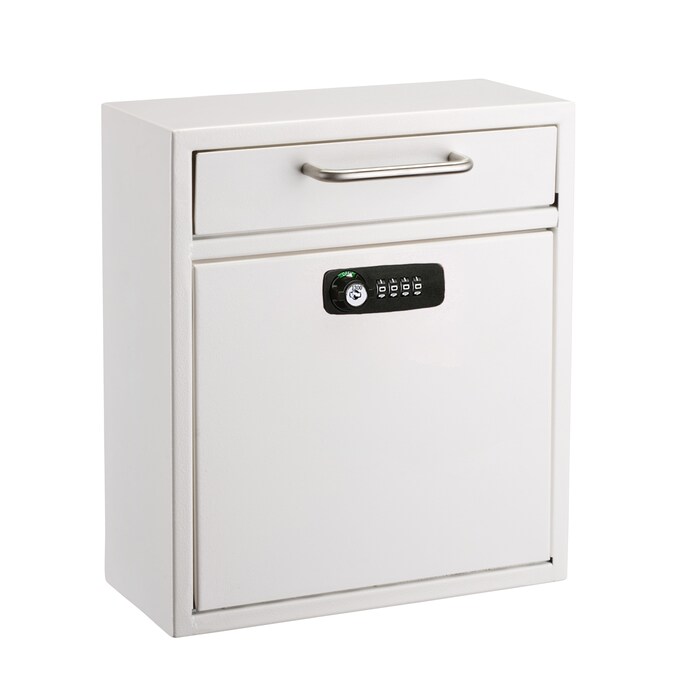 AdirOffice Wall Mount White Metal Standard Lockable Mailbox
