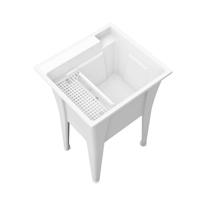 RuggedTub 24.25-in x 22-in 1-Basin White Freestanding Utility Tub - Image 2