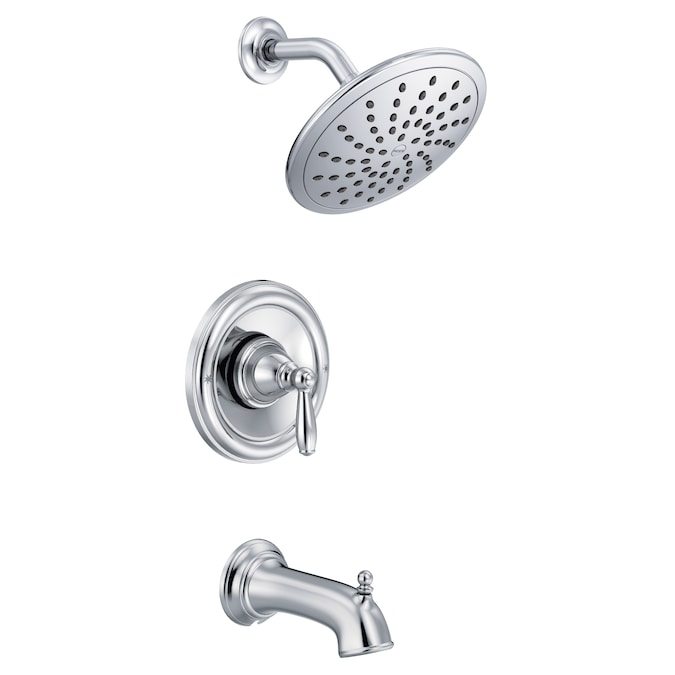 Moen Brantford Chrome 1-handle Single Function Round Bathtub and Shower Faucet