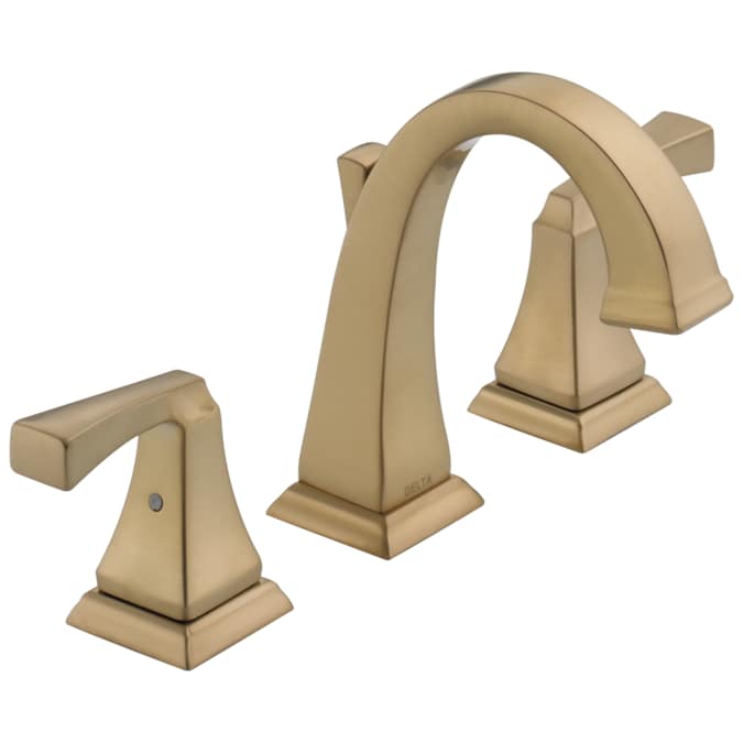 Delta Dryden Champagne Bronze Widespread 2-Handle WaterSense Bathroom Sink Faucet with Drain
