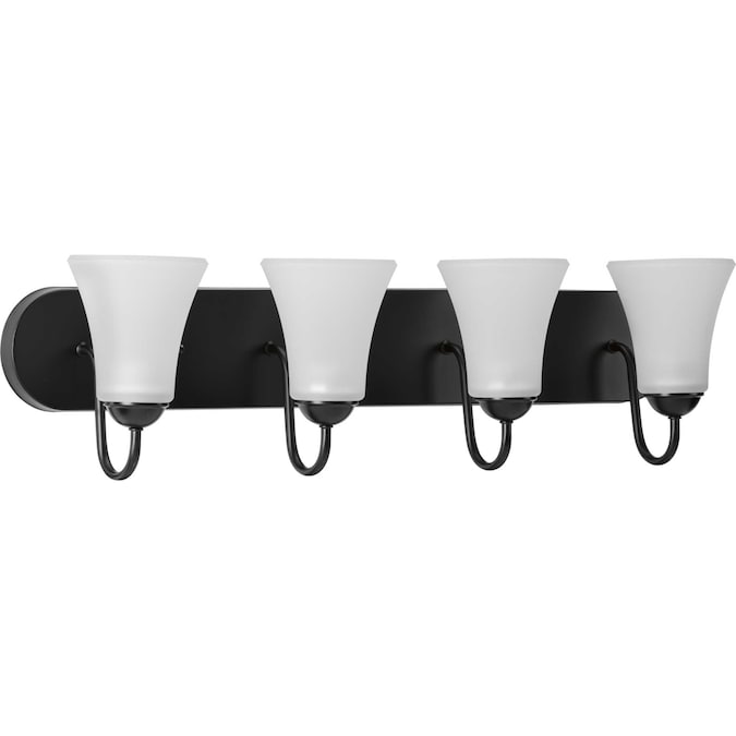 Progress Lighting Classic 30-in 4-Light Matte Black Transitional Vanity Light