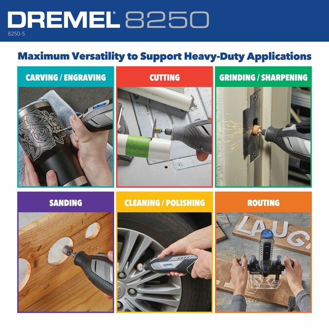 Dremel 8250 Brushless Variable Speed Cordless 12-volt 3-Amp Multipurpose Rotary Tool Kit - Image 11