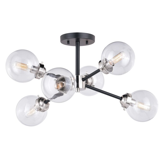 Cascadia Orbit 6-Light Satin Nickel Semi mount light