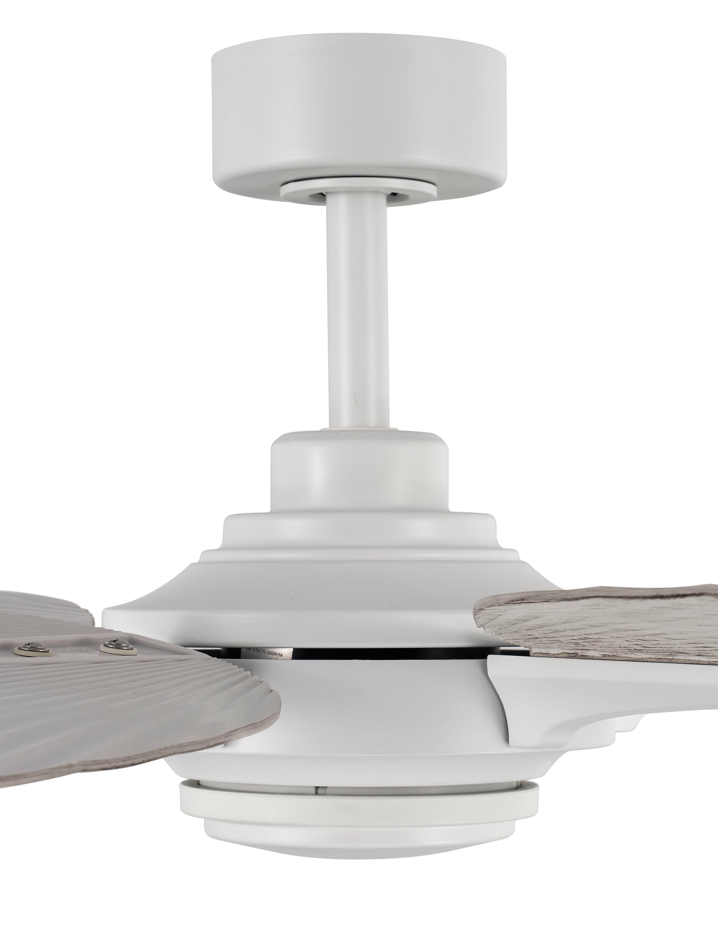 Tropic Palm 60-in Outdoor Matte White with White-Washed Oak Blades Ceiling Fan Without Light and Remote ( 5 -Blade ) - Image 6