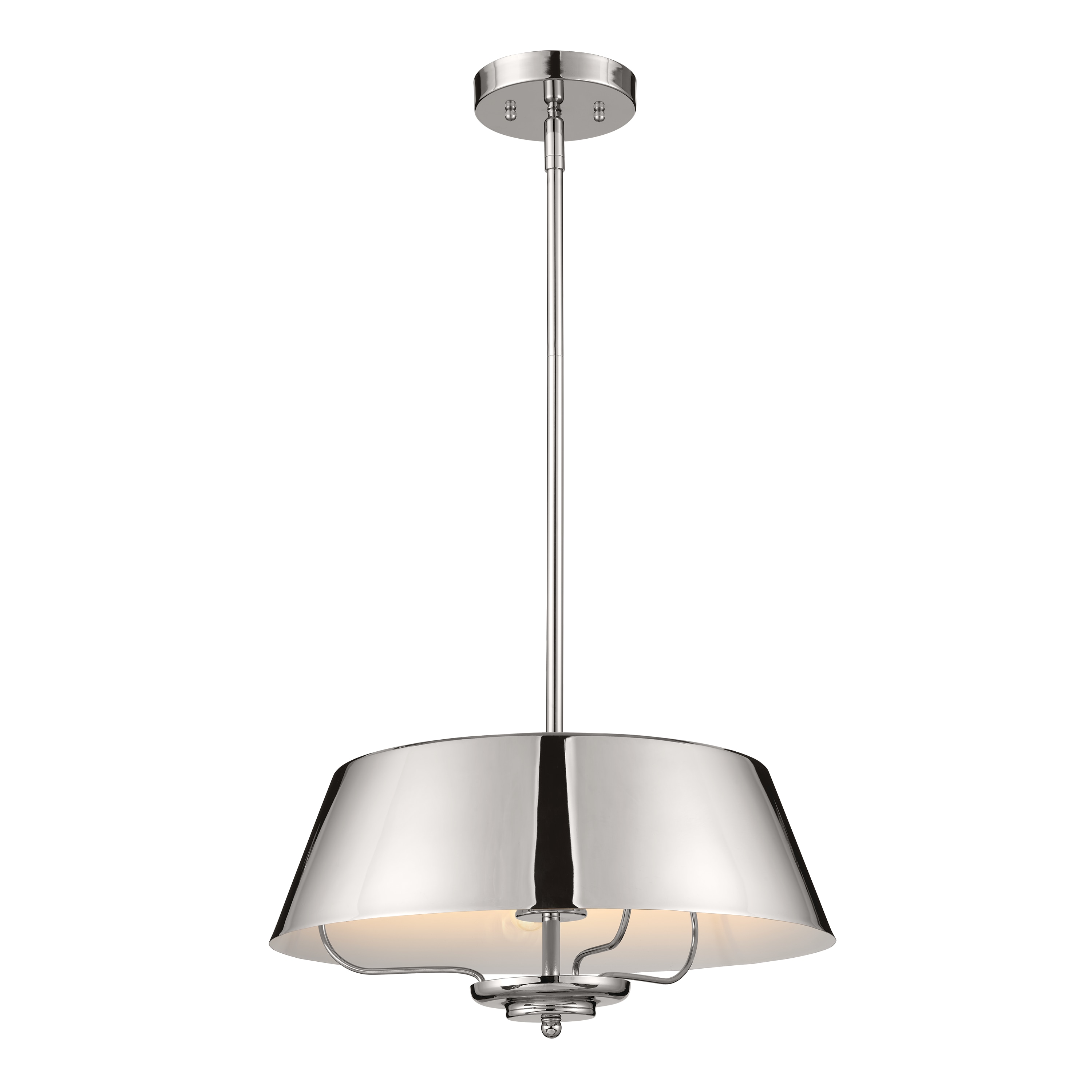 Luella 3 -Light Polished Nickel Traditional Drum Medium Hanging Convertible pendant/Semi-flush