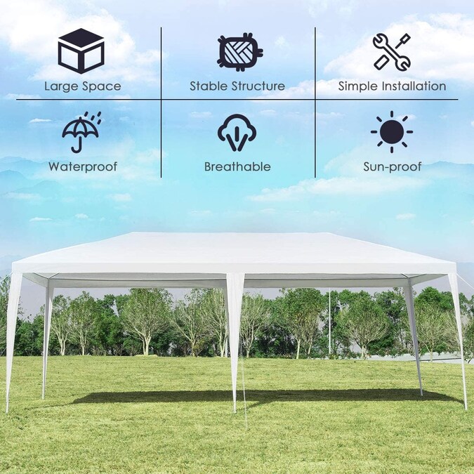Clihome 20-ft x 10-ft Rectangle White Party Canopy - Image 7
