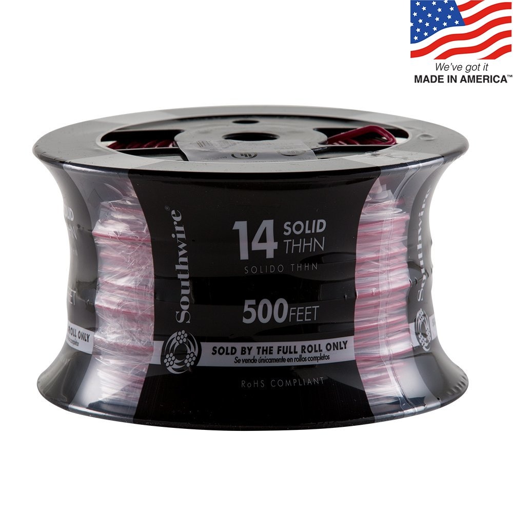 500-ft 14 -AWG Red Solid Copper THHN wire ( By-the-roll )