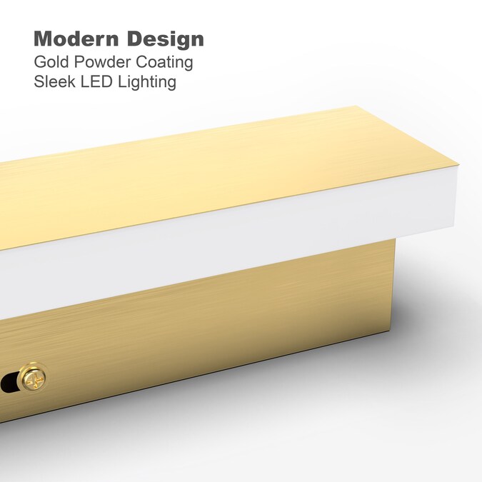 LEEKI Modern Linear 59-in H Polished Gold Integrated LED Outdoor Wall Light - Image 5