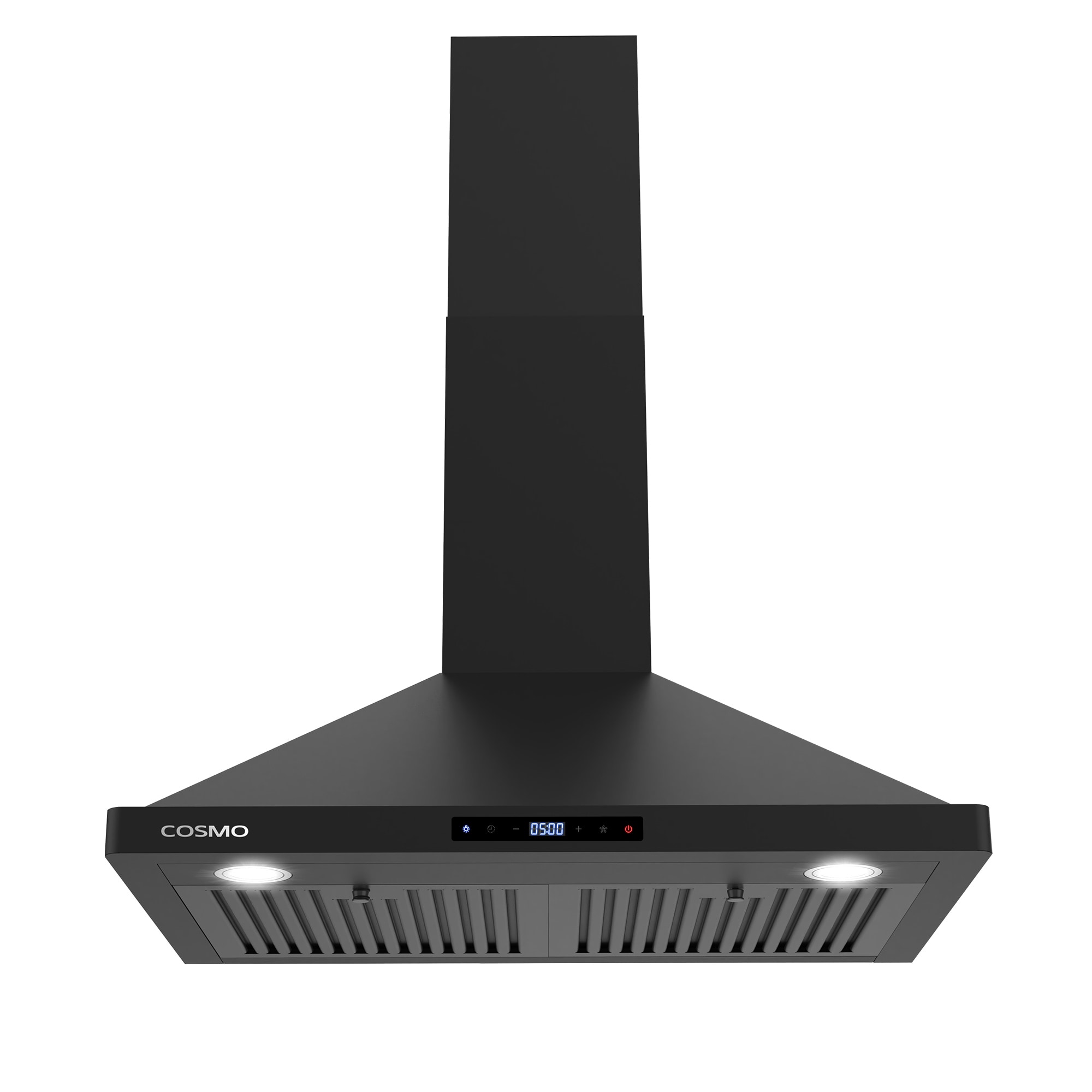 30 inch Ducted 380-CFM Black Wall-Mounted Range Hood