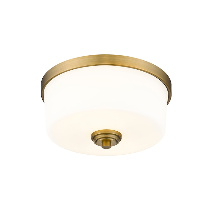 Z-Lite Arlington 2-Light 12.25-in Satin Brass Flush Mount Light - Image 3