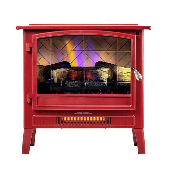 Country Living 24-in W Deep Red Infrared Quartz Flat Wall Electric Fireplace with Remote Control Included