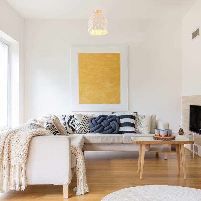 Globe Electric 1-Light 13-in Matte Brass Flush Mount Light