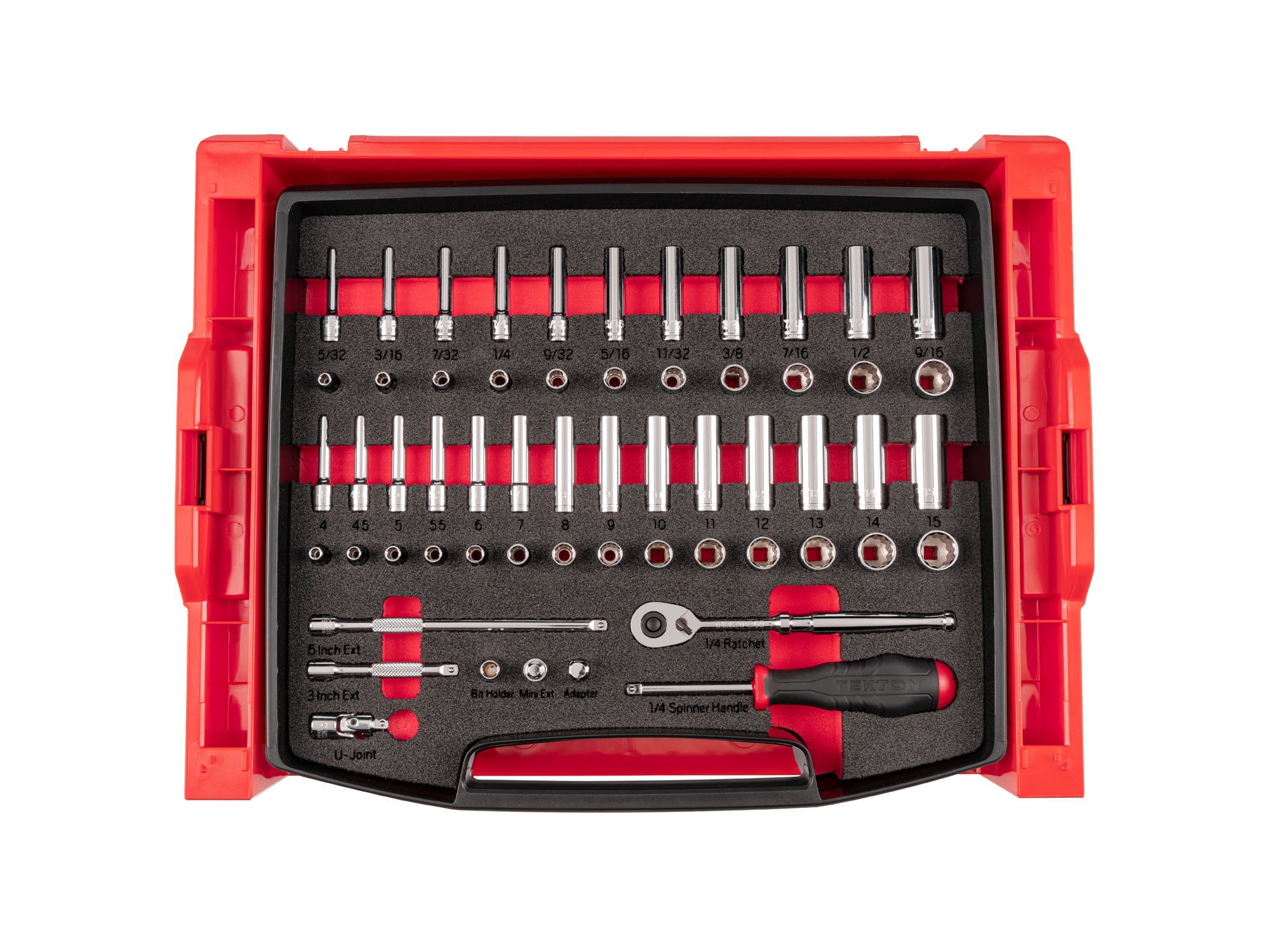 1/4-in Drive Standard (SAE) and Metric Shallow/Deep Socket Set 58 -Pieces