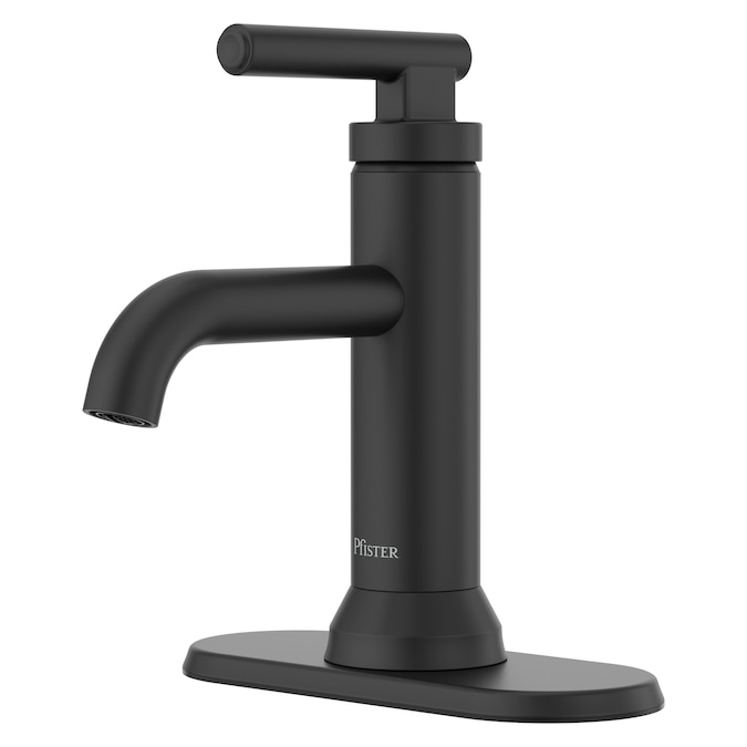 Pfister Capistrano Spot Defense Matte Black 4-in centerset 1-Handle WaterSense Bathroom Sink Faucet with Drain and Deck Plate