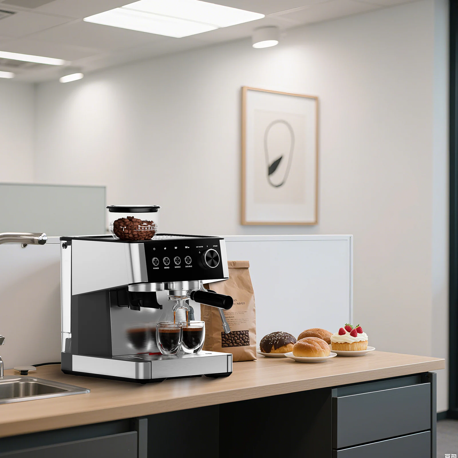 2 -Cup Programmable Residential Drip coffee maker ( Stainless Steel Black ) - Image 10