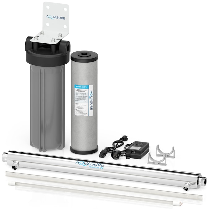 AQUASURE Quantum Series Dual-stage 12-GPM Ultraviolet Uv Hard Water Whole House Water Filtration System