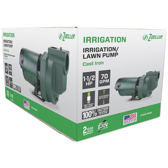 Zoeller 1-1/2-HP 115 and 230-Volt 70-GPM Cast Iron Lawn Pump - Image 5