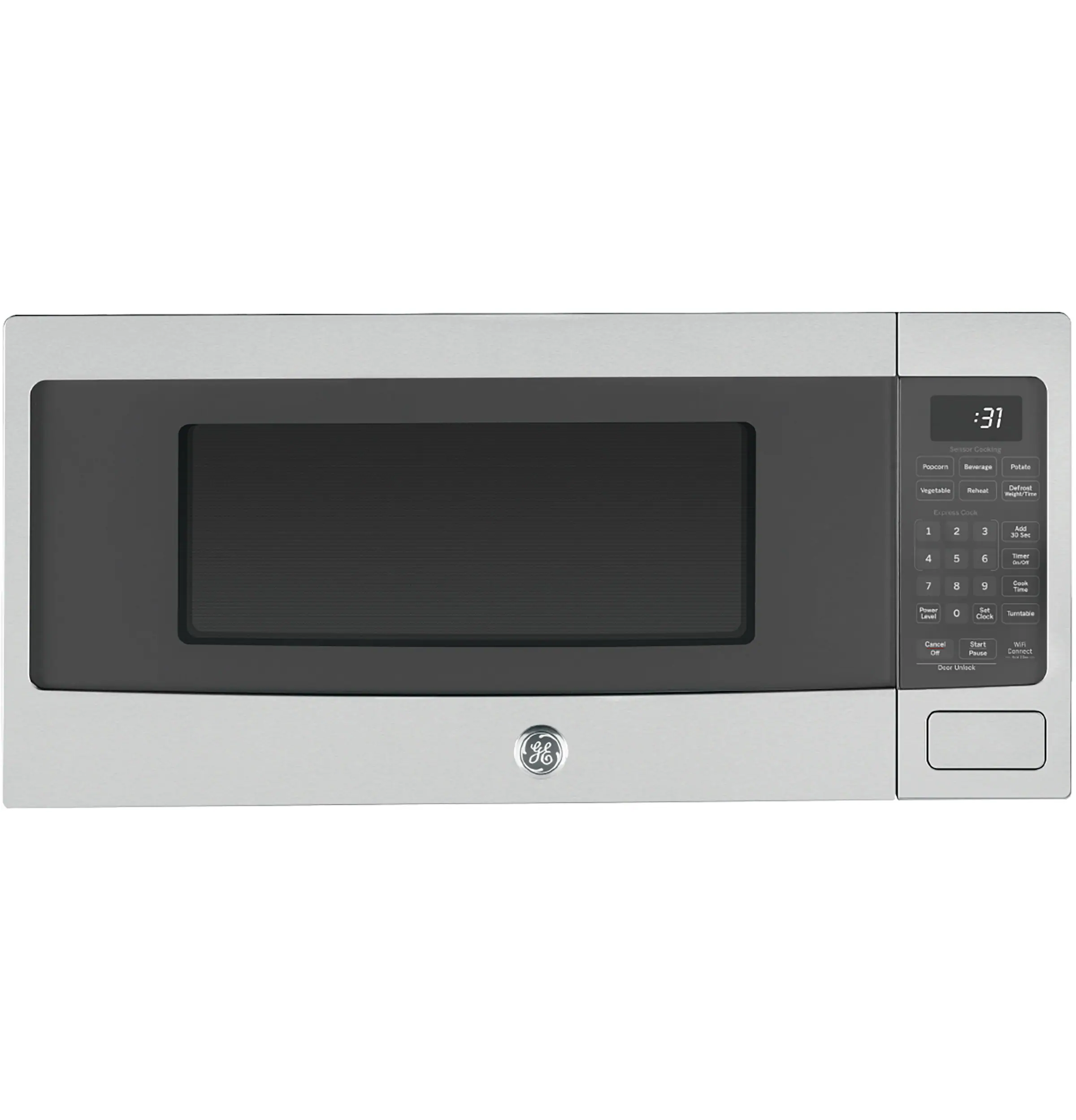 Profile 1.1-cu ft Medium 800 -Watt Sensor Cooking Controls Countertop Microwave ( Stainless Steel )