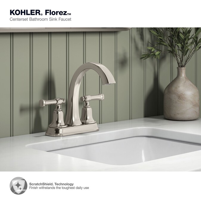 ER Florez Vibrant Polished Nickel 2-hole 2-Handle WaterSense Bathroom Sink Faucet with Drain - Image 7