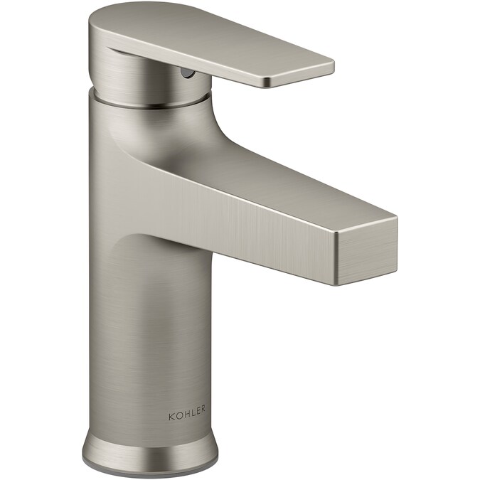 ER Taut Vibrant Brushed Nickel Single Hole 1-Handle WaterSense Bathroom Sink Faucet with Drain