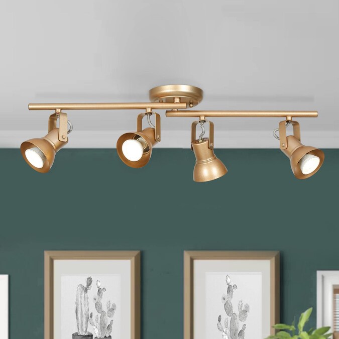 Uolfin 4-Light Matte Gold LED Semi Flush Mount Light