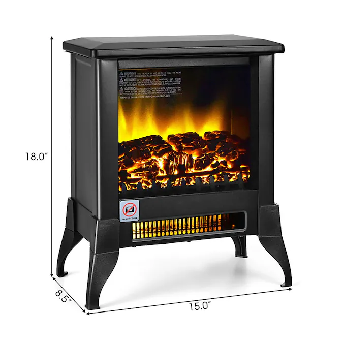 BABOOM 15-in W Black LED Corner Electric Fireplace - Image 3