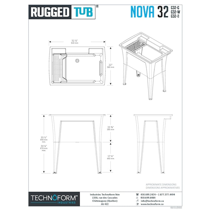 RuggedTub 32.25-in x 22-in 1-Basin White with Gray Speckles Freestanding Utility Tub - Image 10