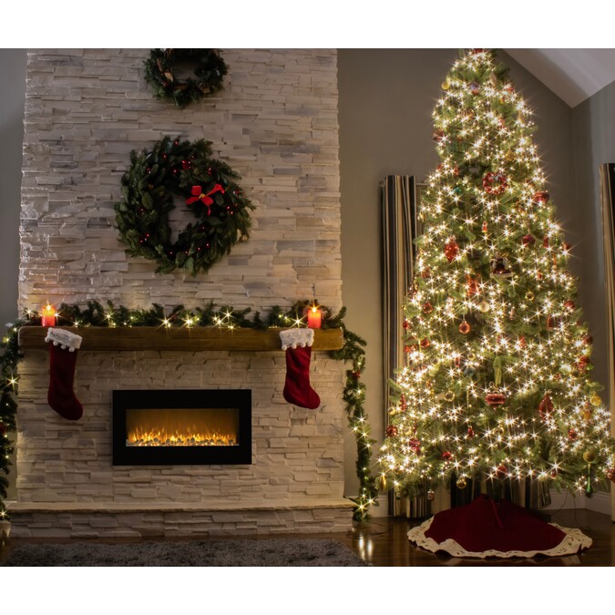 Hastings Home 36-in W Black LED Flat Wall Electric Fireplace with Remote Control Included - Image 5