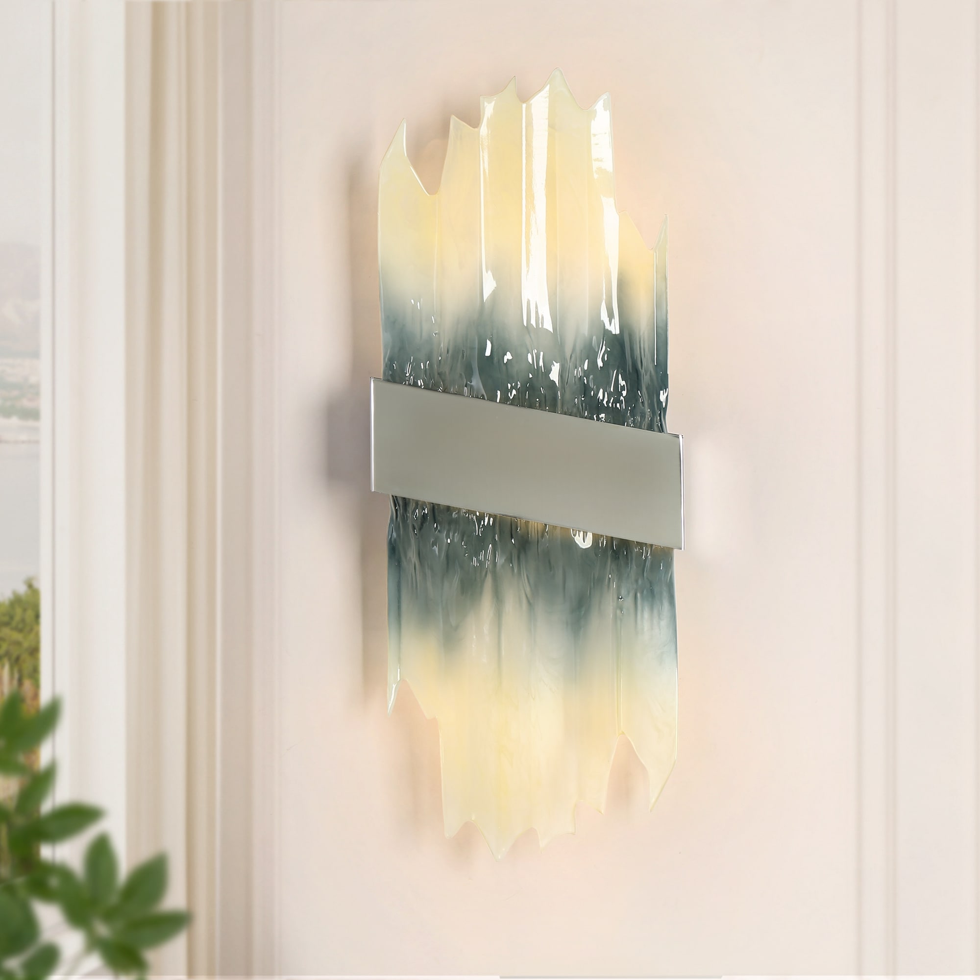 Hanabalter 8.6-in W 1 -Light Gloss White Integrated LED Wall Sconce