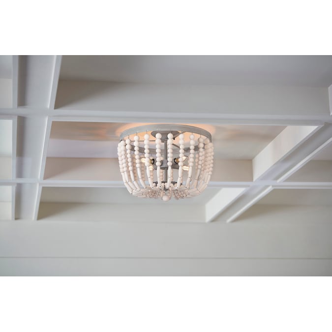 allen + roth Cait 4-Light 17-in Antique Off-white Flush Mount Light