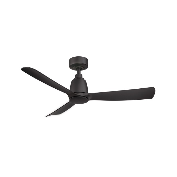 Fanimation Kute 44-in Black Indoor/Outdoor Smart Propeller Ceiling Fan Light Kit Compatible and Remote (3-Blade)