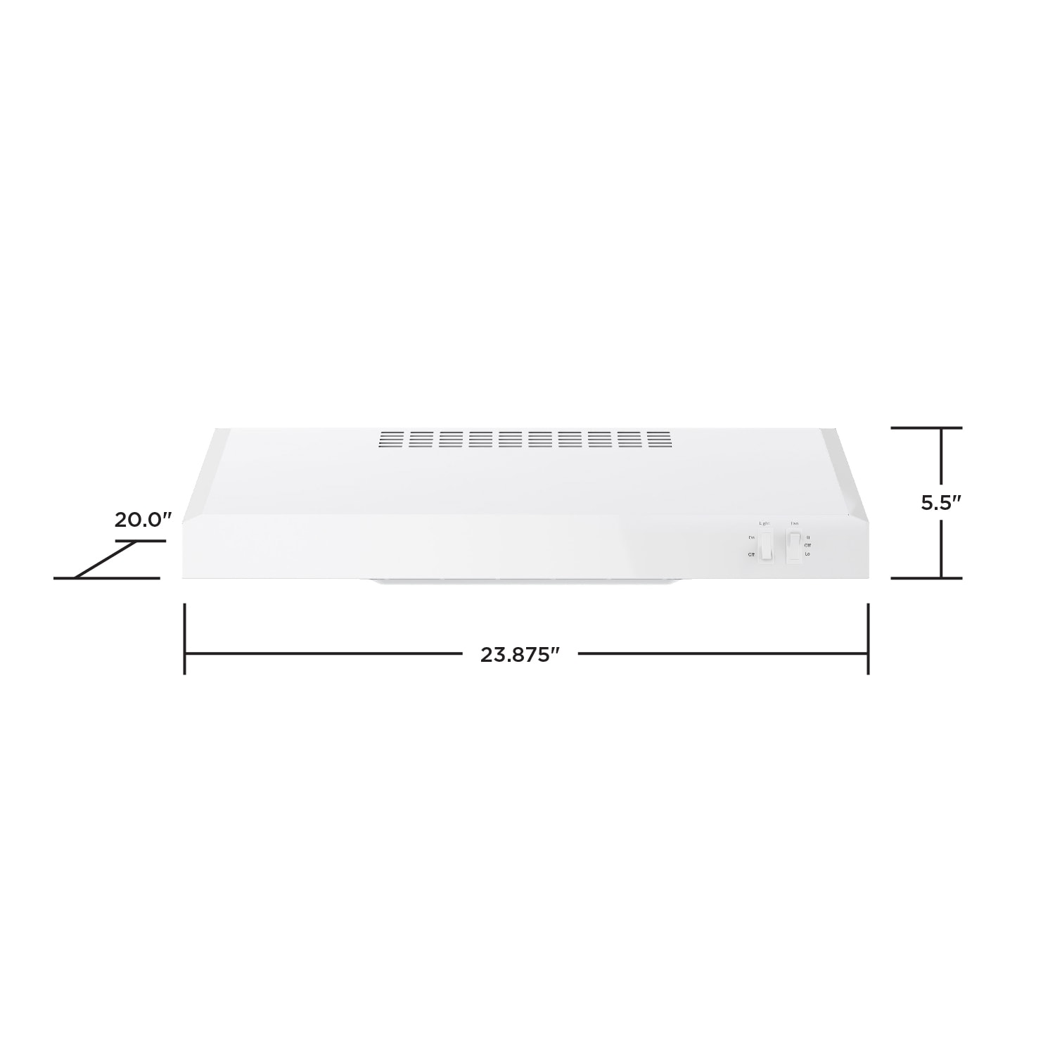 24 inch Ducted 200-CFM White Under Cabinet Range Hood - Image 8