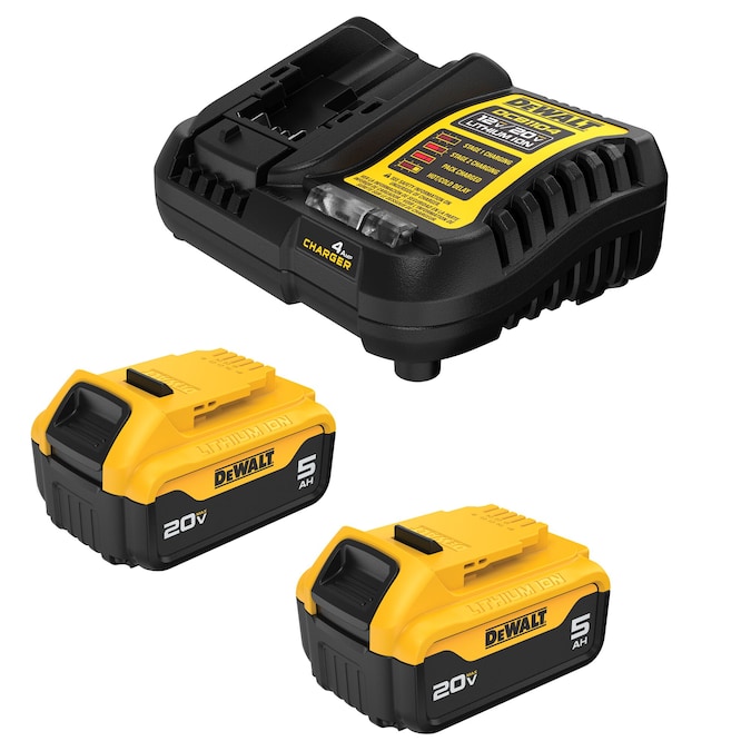 DEWALT 20-V 2-Pack Lithium-ion Battery and Charger (5 Ah)