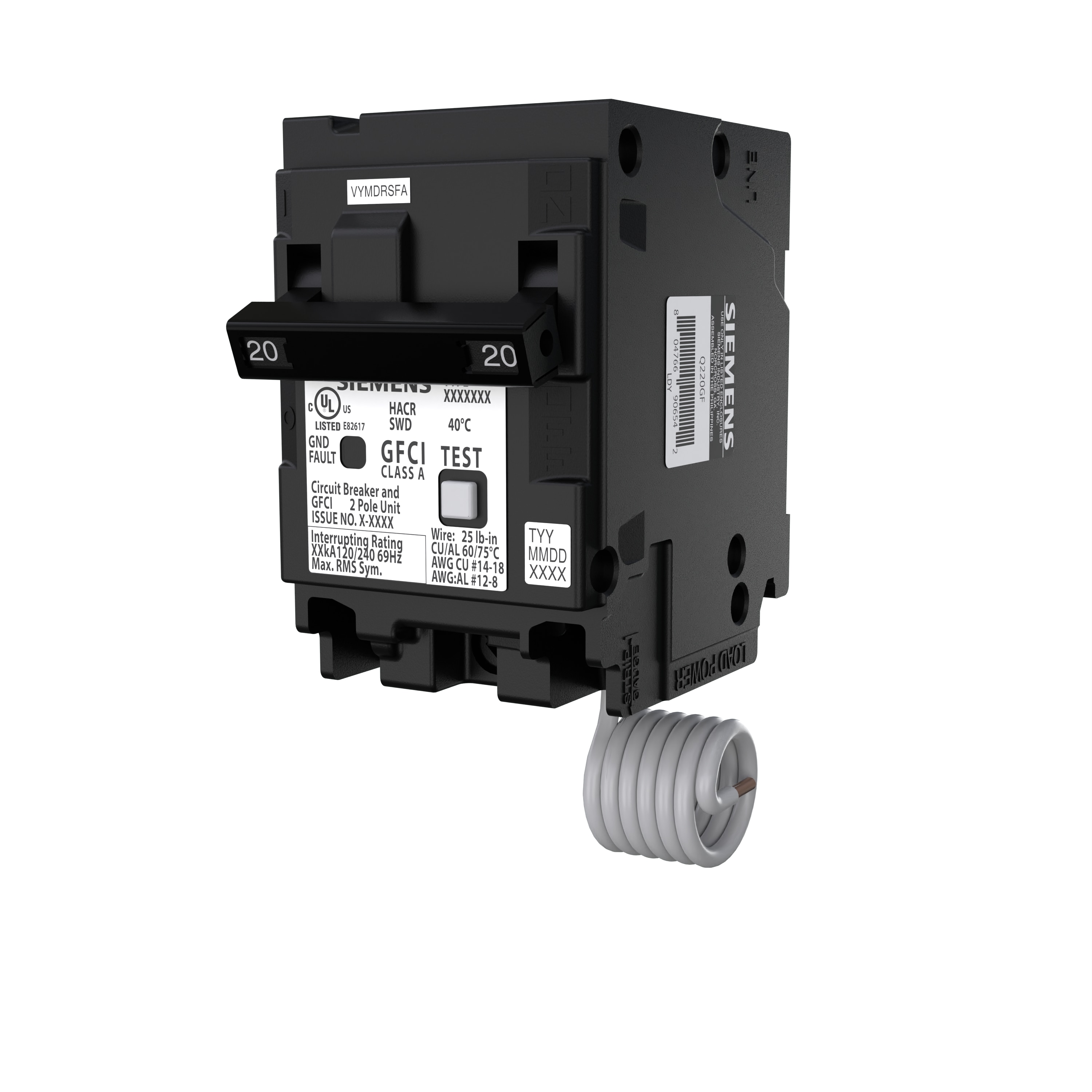 QPFB 20-amp 2 -Pole GFCI Circuit Breaker