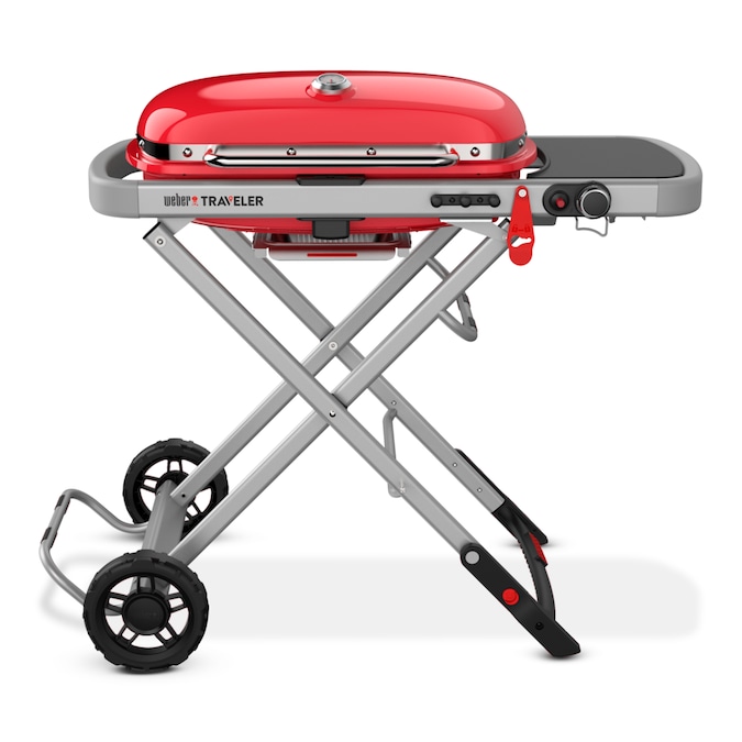 Weber Traveler 320-Sq in Red Portable Liquid Propane Grill