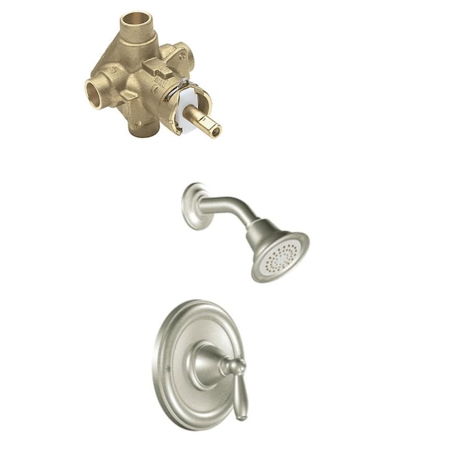 Moen Brantford Brushed Nickel 1-handle Single Function Round Shower Faucet Valve Included