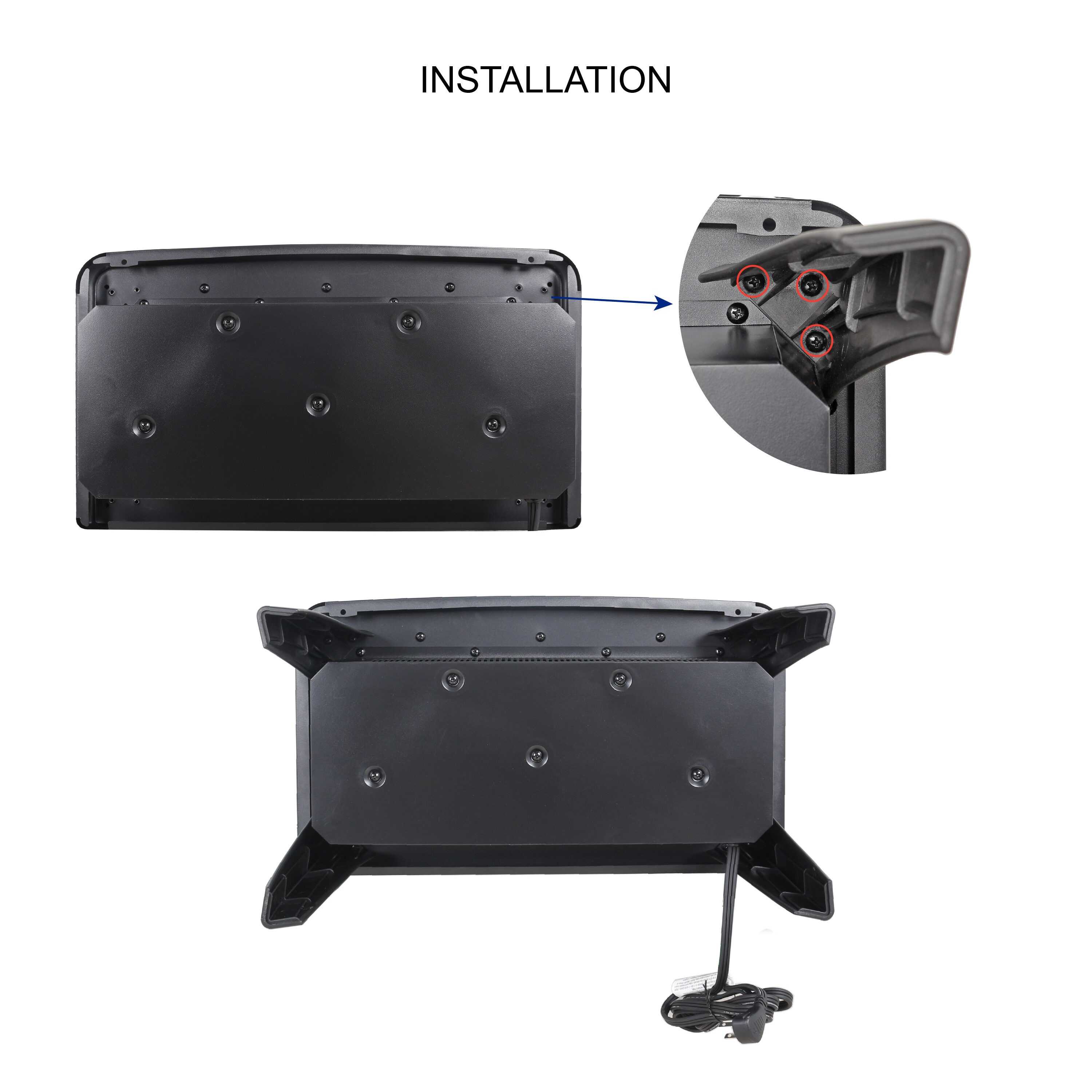 17.52-Inches W Antique Black Free standing LED Corner Electric Fireplace with Remote Control Included - Image 2