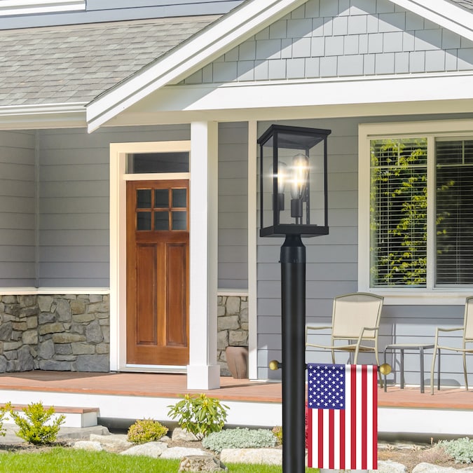 Design House Mayfield 17.75-in Black Modern/Contemporary Outdoor Light Post Lantern - Image 4