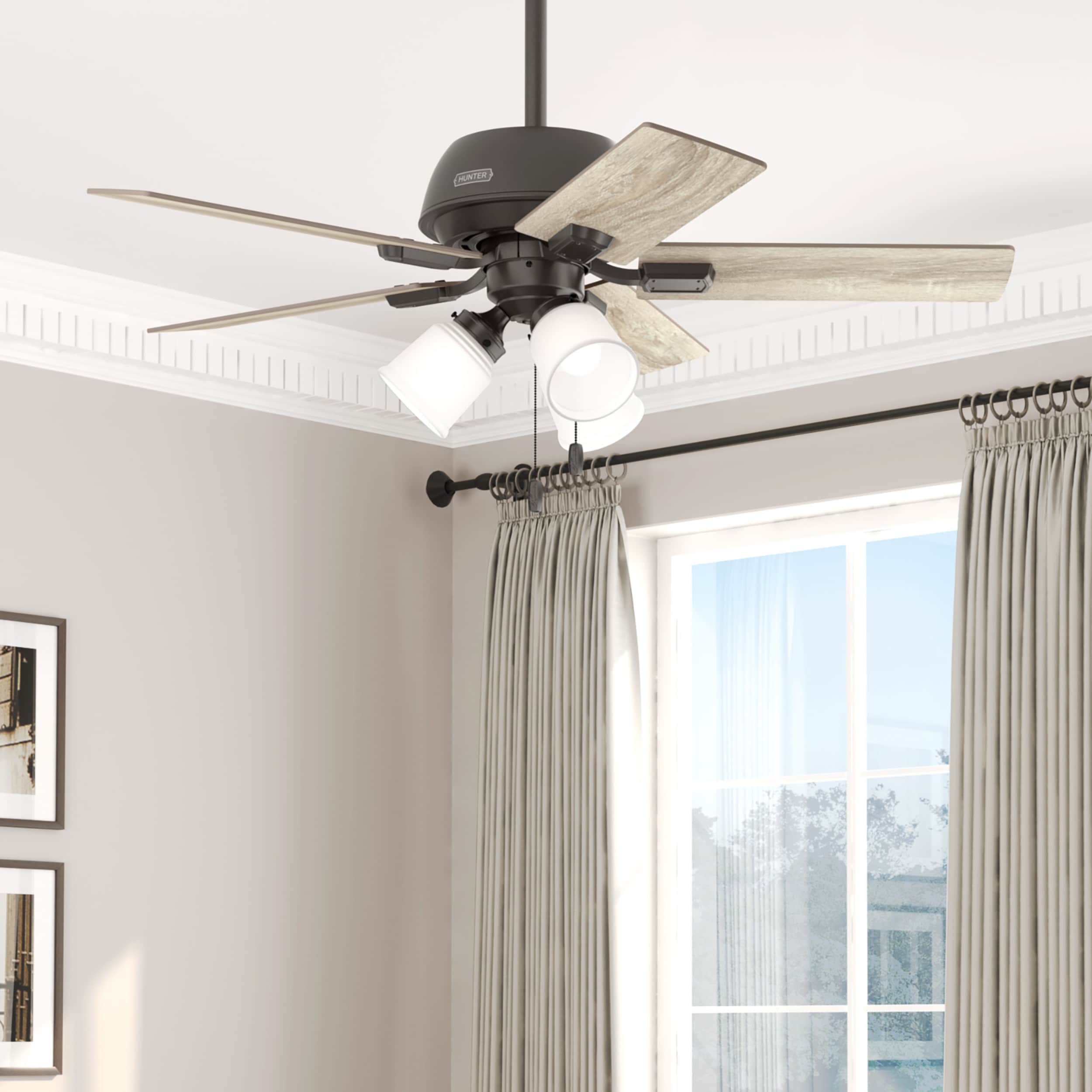 Crystal Peak 44-in Noble Bronze with Natural Oak Blades Ceiling Fan With Light ( 5 -Blade )