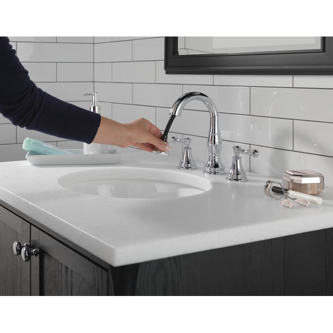 Delta Cassidy Chrome Widespread 2-Handle WaterSense Pull-down Bathroom Sink Faucet with Drain - Image 8
