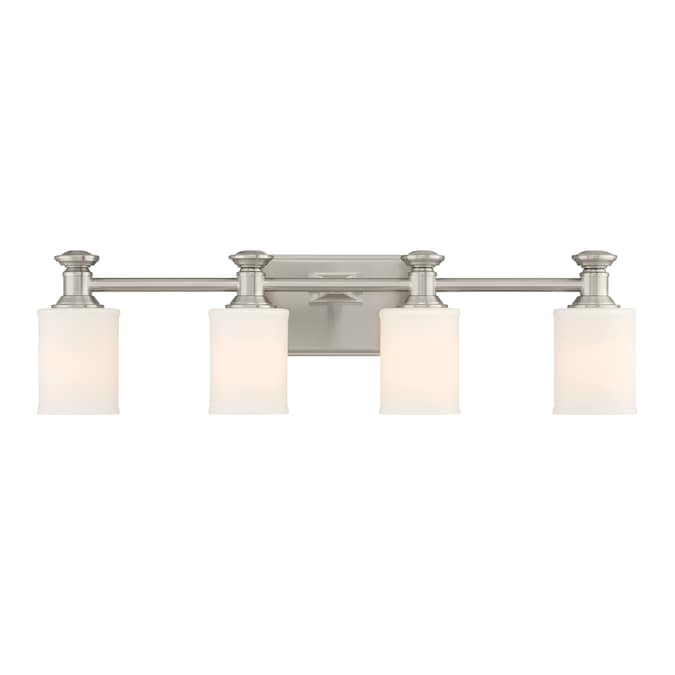 allen + roth Gracey 26.75-in 4-Light Brushed Nickel Modern/Contemporary Vanity Light