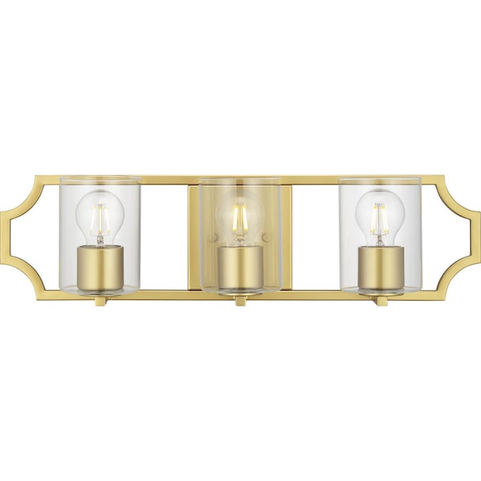 Progress Lighting Teigen 23.5-in 3-Light Gold Traditional Vanity Light
