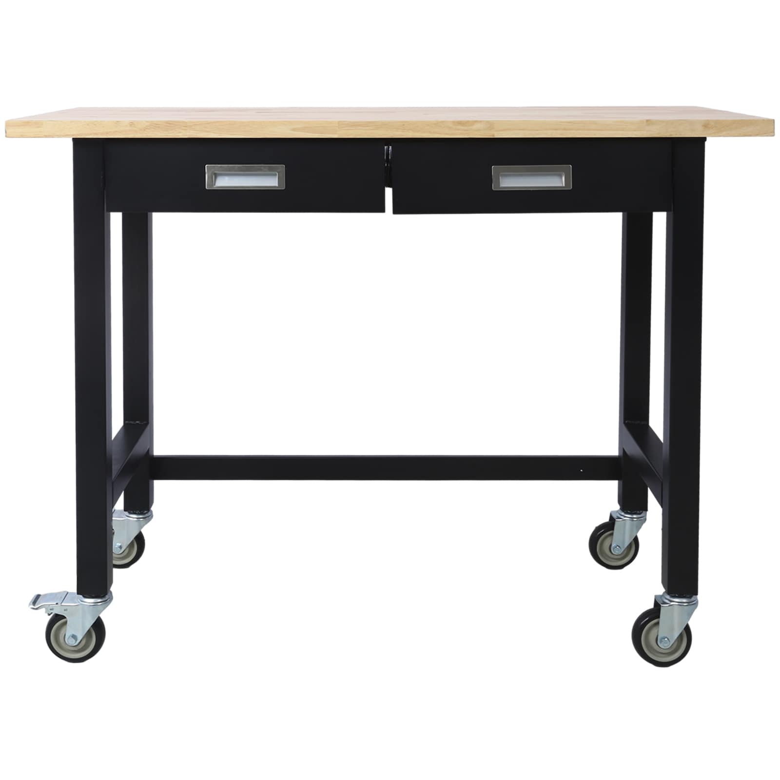 N/O 48-in L x 38-in H 2 -Drawers Black Wood Work Bench