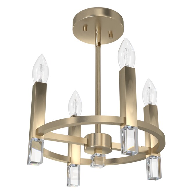 Hunter Sunjai 4-Light 12.25-in Satin Gold Flush Mount Light