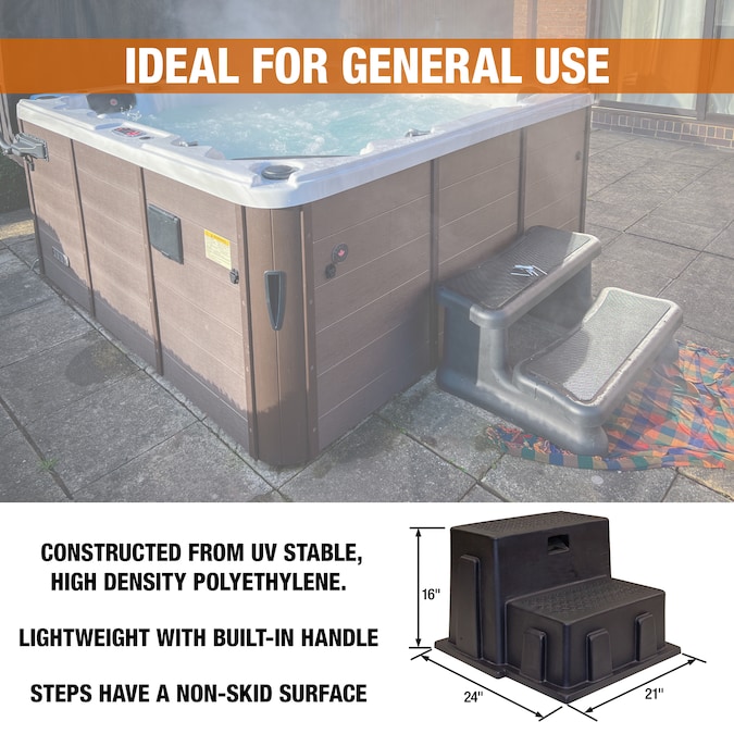 Buyers Products 2-Step 350-lb Capacity Black Plastic Step Stool - Image 6