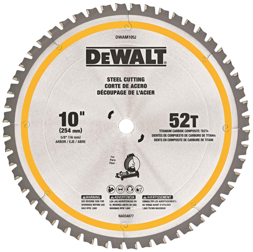 10-in 52 -Tooth Tungsten carbide-tipped steel Chop saw blade Individual