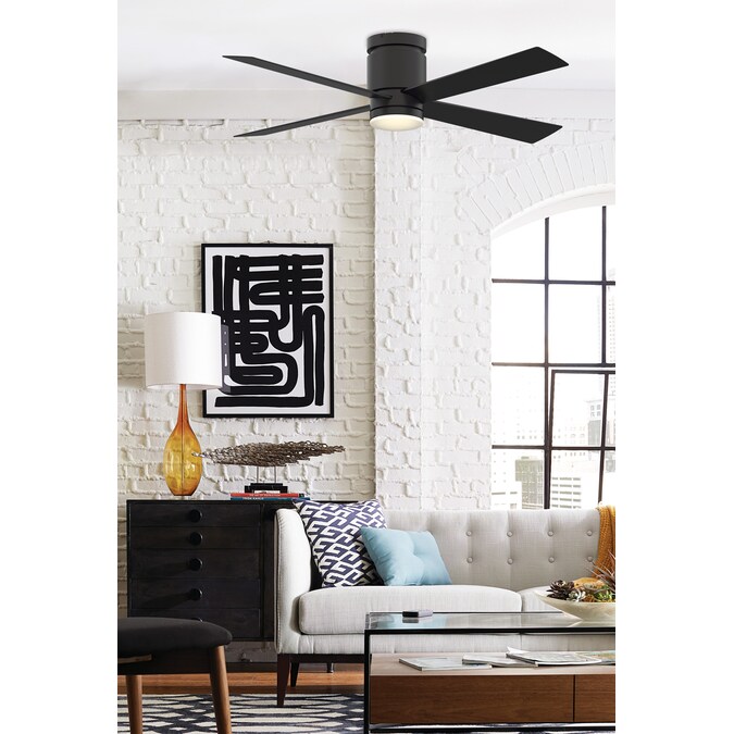 Fanimation Kwartet 52-in Black Color-changing Integrated LED Indoor/Outdoor Flush Mount Ceiling Fan with Light and Remote (4-Blade) - Image 9